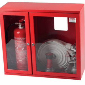 Cutie hidrant cu geam, ​tambur ​pentru furtun, yala si ​locas​ ​lateral pentru stingator