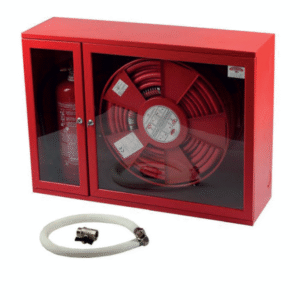 Cutie hidrant cu geam Cutie hidrant ​FURTUN SEMIRIGID cu geam si ​locas lateral ​pentru stingator