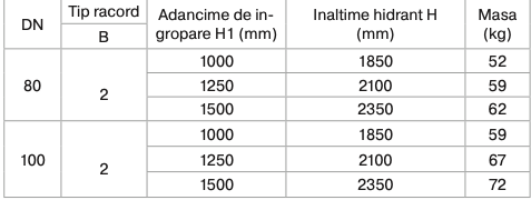 Hidrant suprateran DN 80, PN 16, A.I. = 1.00 ml, L.H. = 1.85 ml, coloana FD - Image 3